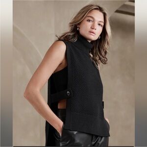Black Turtleneck Sweater Vest